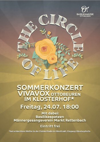 Plakat Sommerkonzert Circle of Life VivaVox Ottobeuren